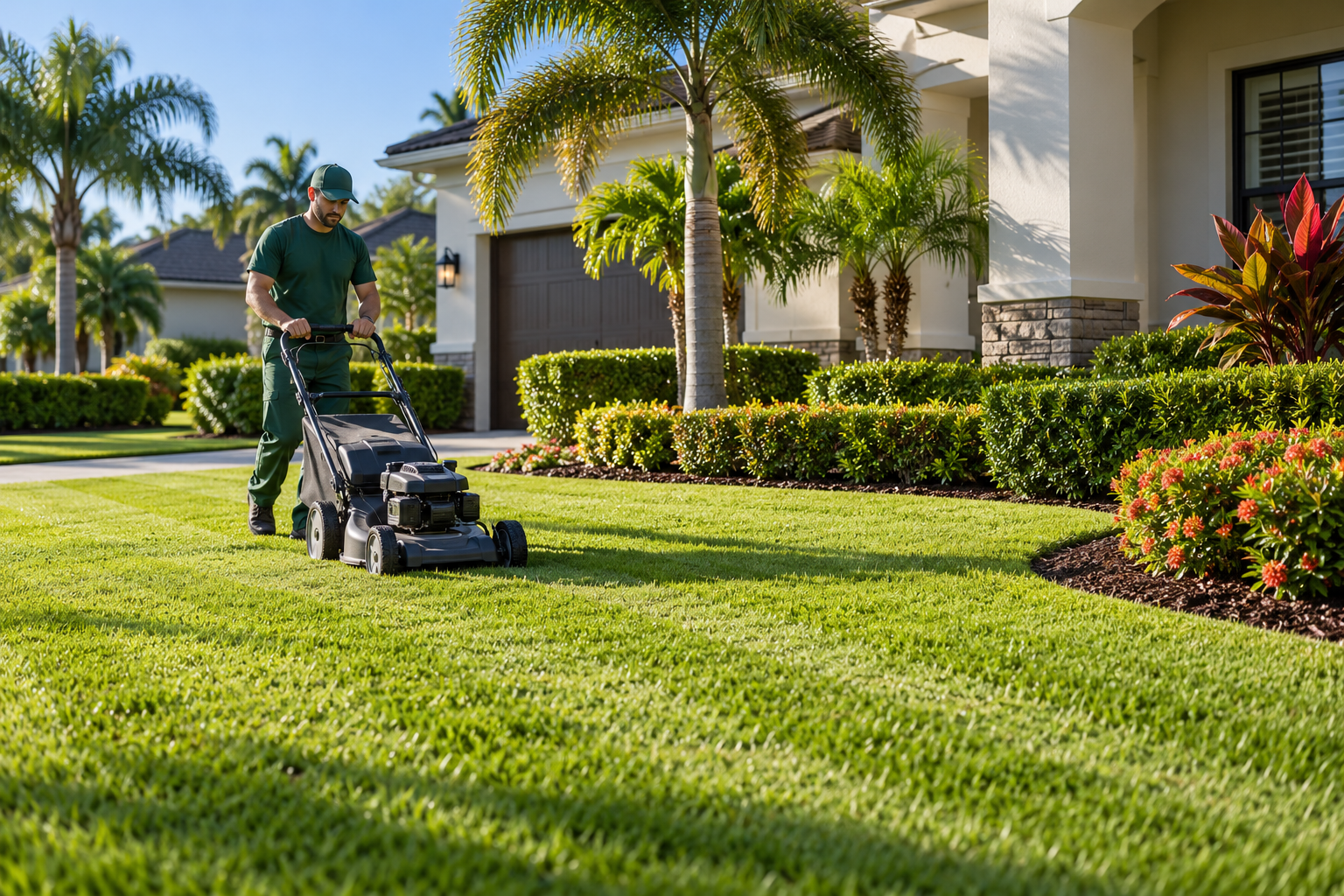 Residential lawn mowing and gardening
