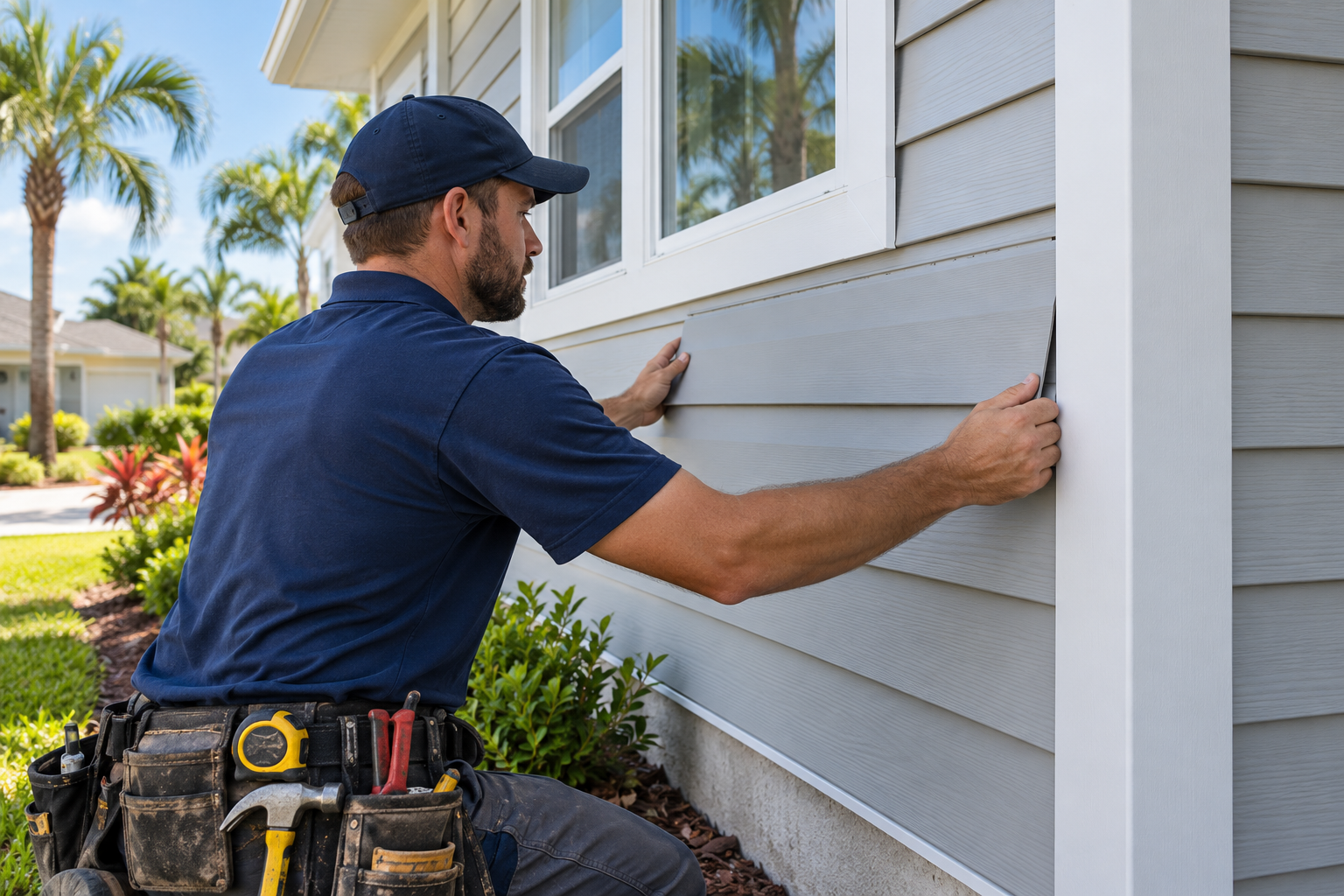 Illustration of exterior siding installation