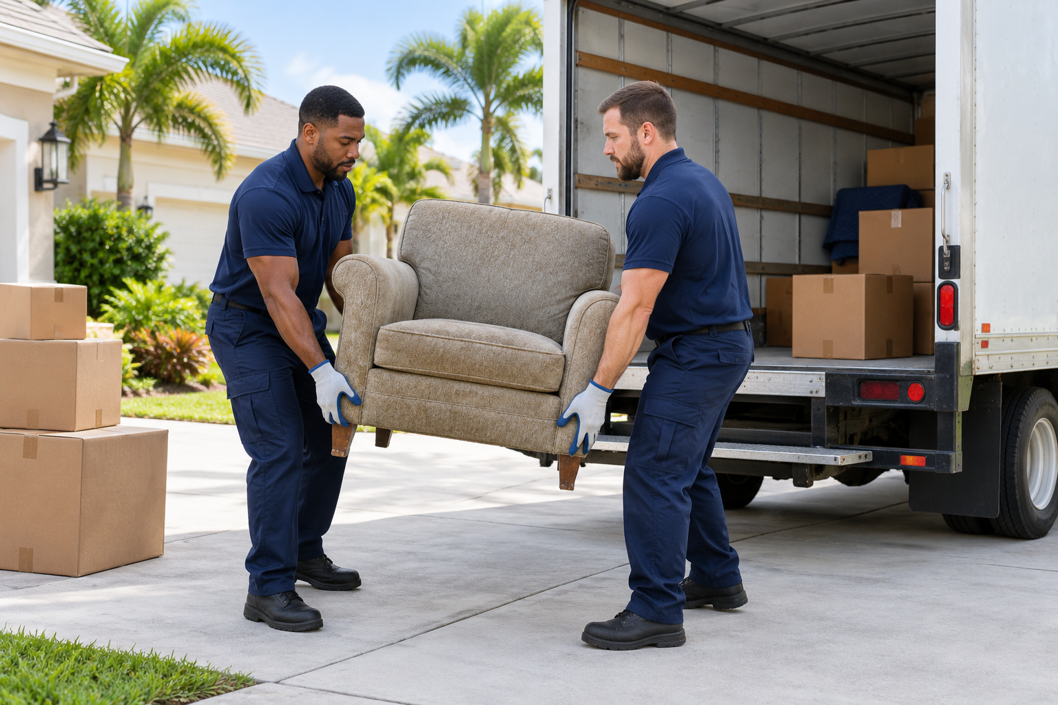 Illustration of household junk removal and haul away